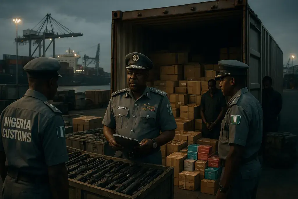 Nigerian Customs Uncovers Weapons and Cannabis Products in Port Seizure